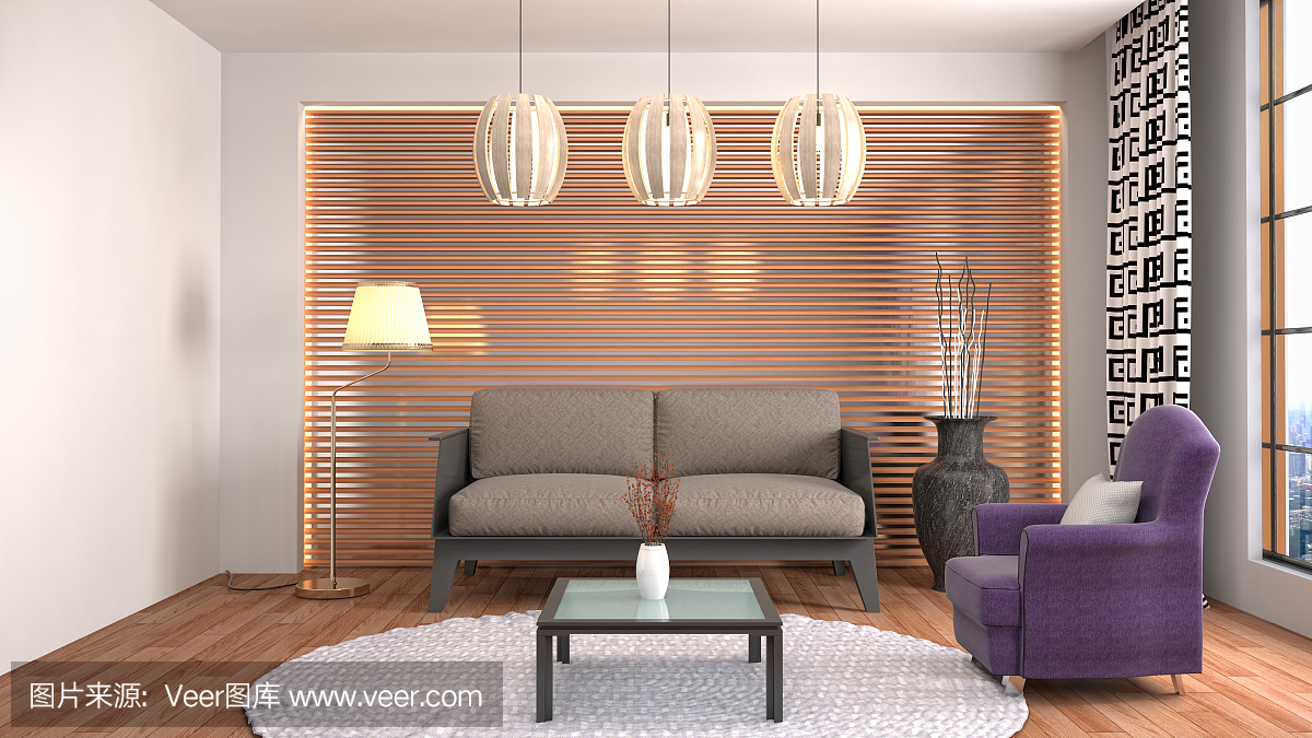 室內客廳。三維演示